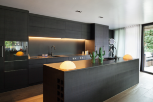 a modern kitchen that's been repainted